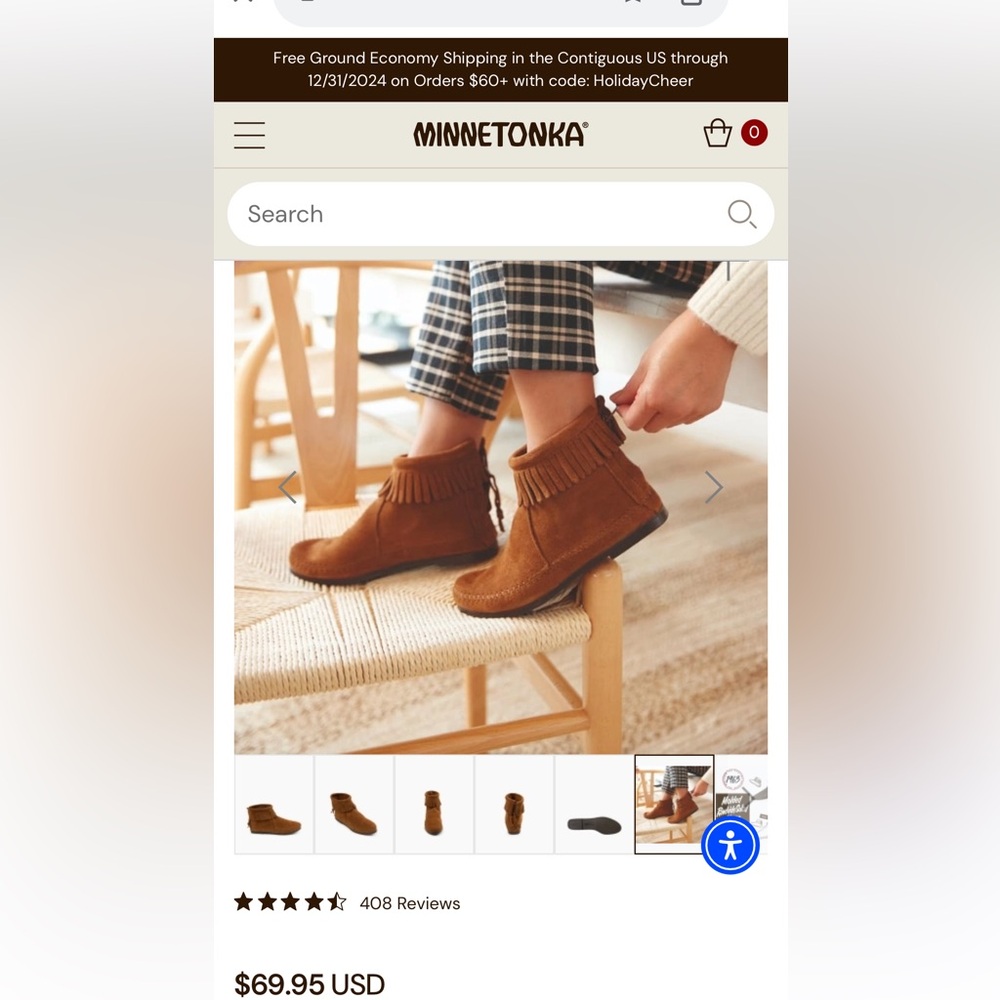 Minnetonka Booties 
Real suede